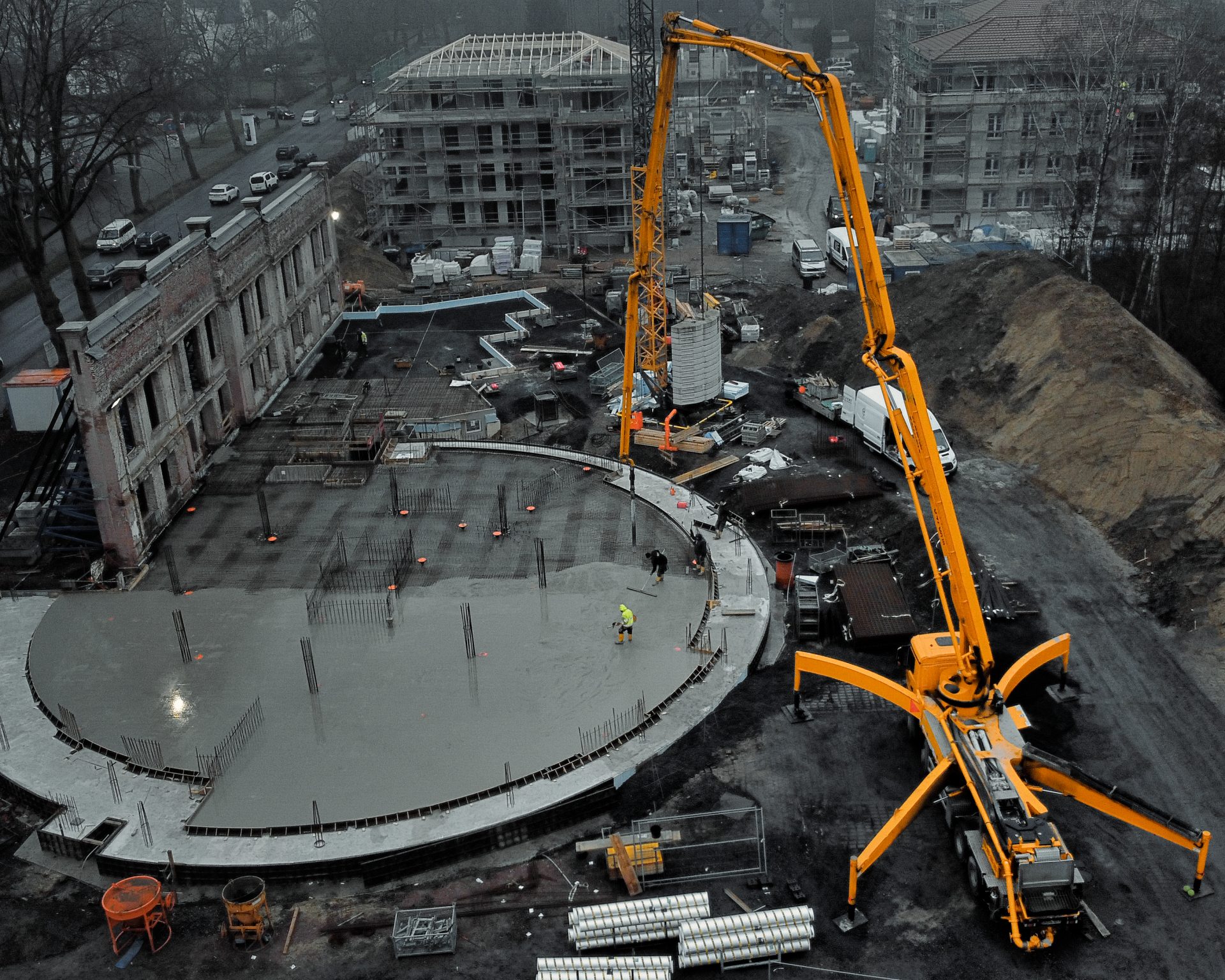 Lünen: Betonage einer Bodenplatte